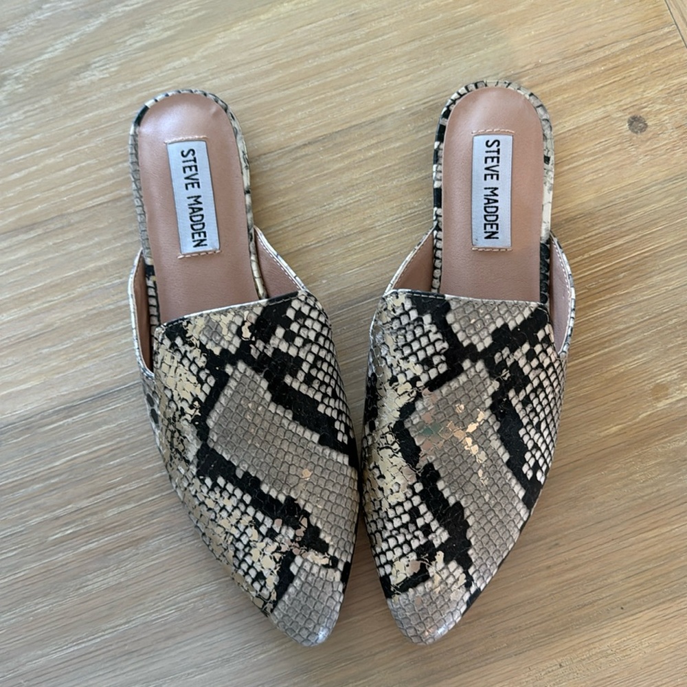 Steve Madden Snake Print Mules